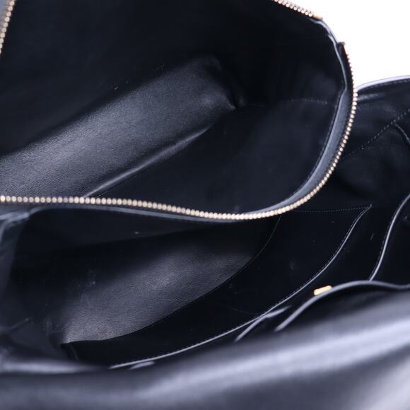 SALVATORE FERRAGAMO Trifolio Leather Backpack Black Top Handle Convertible